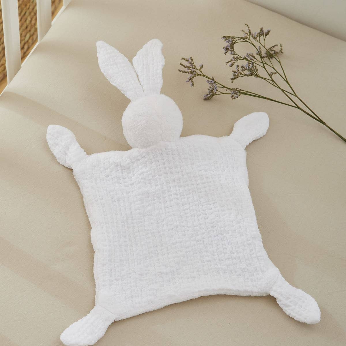 Babykuscheldecke - Hase weiß