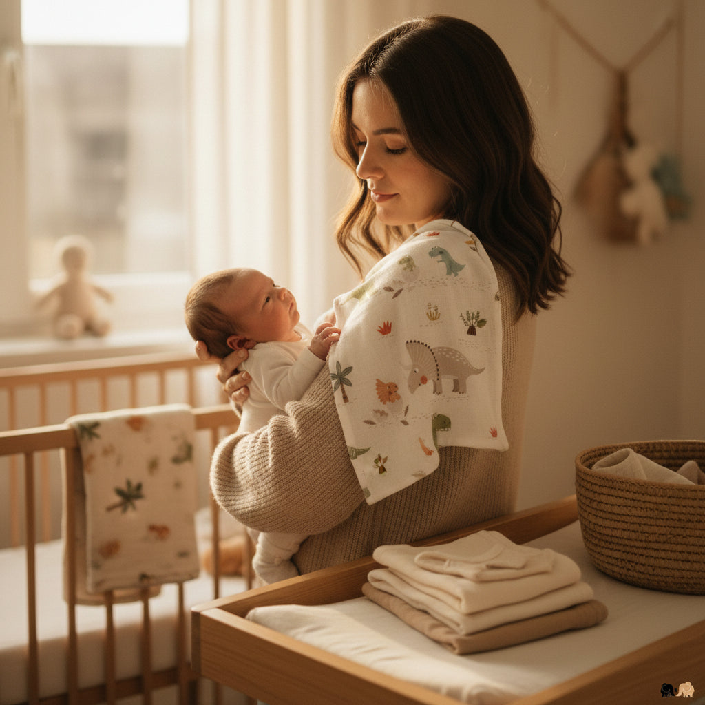 Set 3 Spucktücher "Welcome Little Baby"