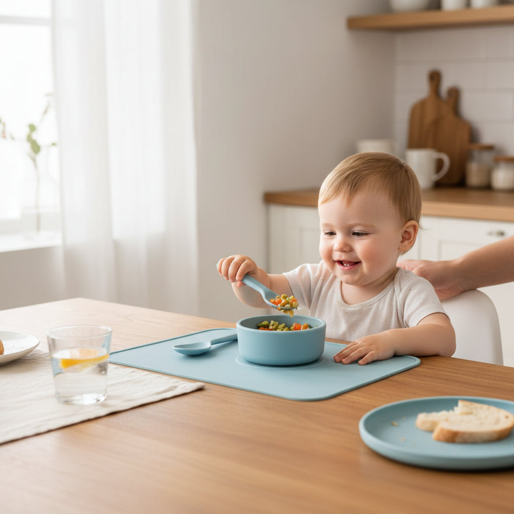 Kindergeschirr Set in Hellblau