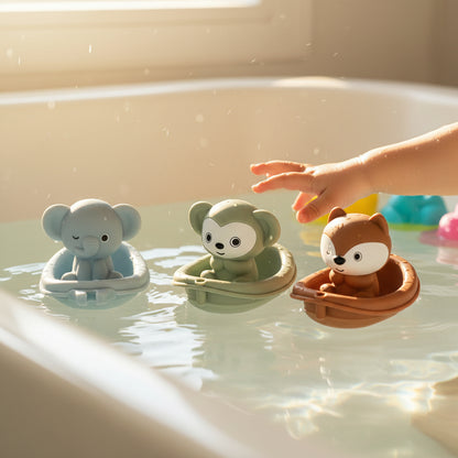 Badespielzeug - Tierboote (Elefant/Fuchs/Affe)